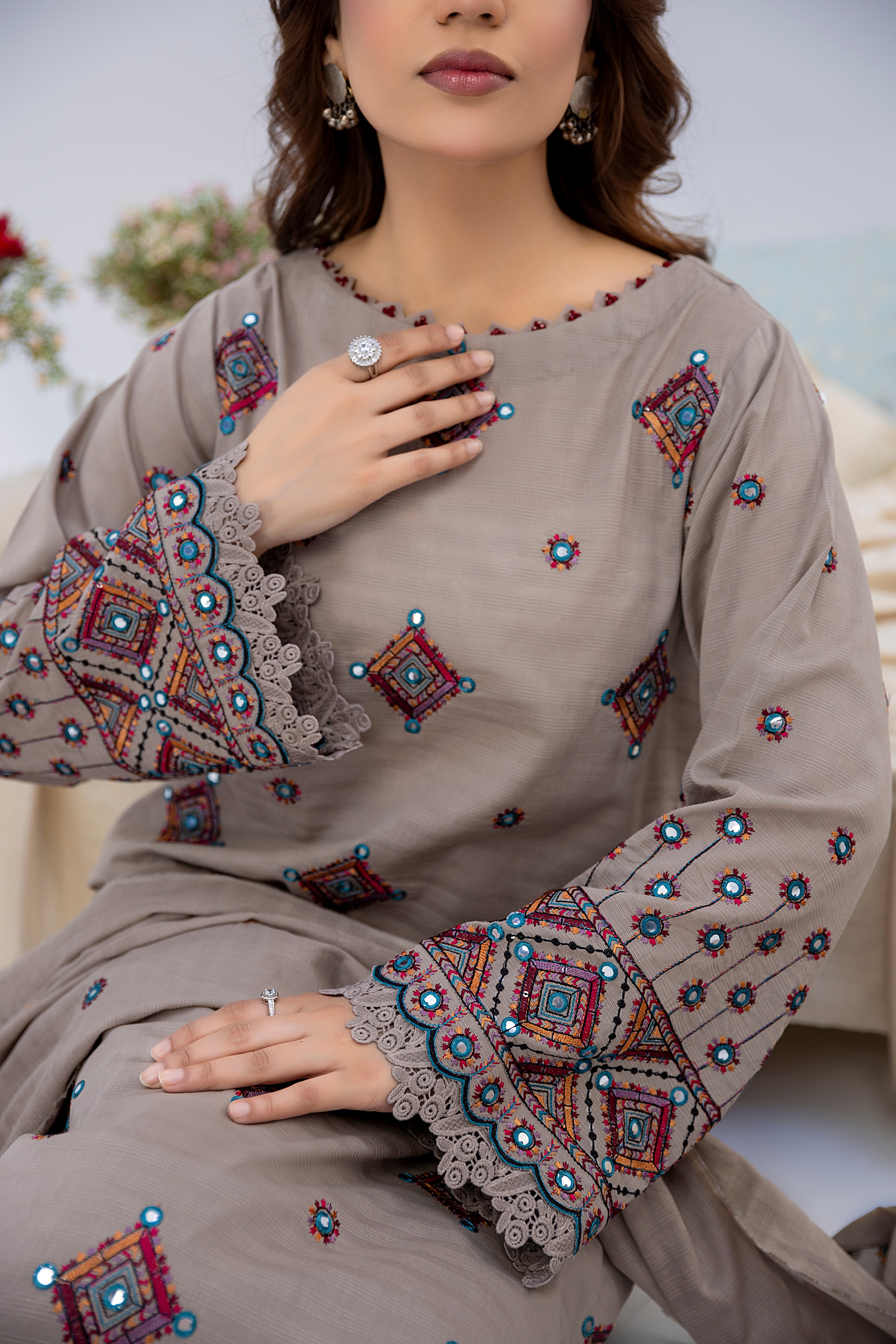 Luxury Sindhi Embroidered Lawn-3PC